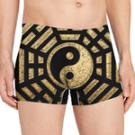 Gold Bagua Yin Yang Print Men's Boxer Briefs