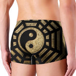 Gold Bagua Yin Yang Print Men's Boxer Briefs
