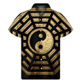 Gold Bagua Yin Yang Print Men's Short Sleeve Shirt