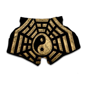 Gold Bagua Yin Yang Print Muay Thai Boxing Shorts