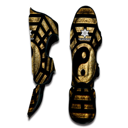 Gold Bagua Yin Yang Print Muay Thai Shin Guard