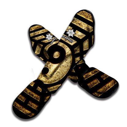 Gold Bagua Yin Yang Print Muay Thai Shin Guard