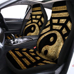 Gold Bagua Yin Yang Print Universal Fit Car Seat Covers