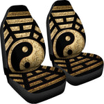 Gold Bagua Yin Yang Print Universal Fit Car Seat Covers