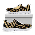Gold Bagua Yin Yang Print White Running Shoes
