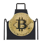 Gold Bitcoin Symbol Print Apron