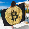 Gold Bitcoin Symbol Print Beach Sarong Wrap