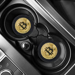 Gold Bitcoin Symbol Print Car Coasters