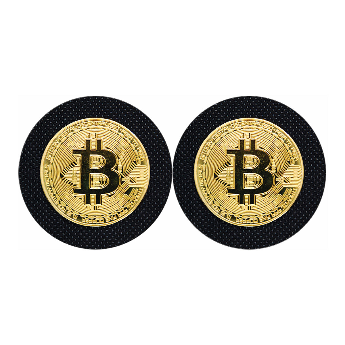 Gold Bitcoin Symbol Print Car Coasters