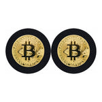 Gold Bitcoin Symbol Print Car Coasters