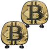 Gold Bitcoin Symbol Print Car Headrest Covers