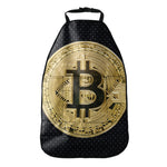 Gold Bitcoin Symbol Print Car Seat Organizers