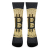 Gold Bitcoin Symbol Print Crew Socks