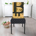 Gold Bitcoin Symbol Print Dining Chair Slipcover