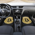 Gold Bitcoin Symbol Print Front and Back Car Floor Mats