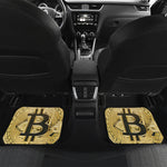 Gold Bitcoin Symbol Print Front and Back Car Floor Mats