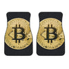 Gold Bitcoin Symbol Print Front Car Floor Mats