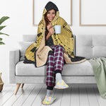 Gold Bitcoin Symbol Print Hooded Blanket