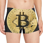 Gold Bitcoin Symbol Print Men's Boxer Briefs