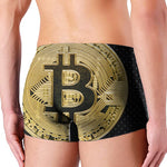 Gold Bitcoin Symbol Print Men's Boxer Briefs