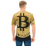 Gold Bitcoin Symbol Print Men's T-Shirt