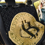 Gold Bitcoin Symbol Print Pet Car Back Seat Cover
