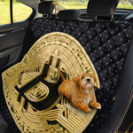 Gold Bitcoin Symbol Print Pet Car Back Seat Cover
