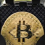 Gold Bitcoin Symbol Print Pet Car Back Seat Cover