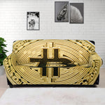 Gold Bitcoin Symbol Print Sofa Cover