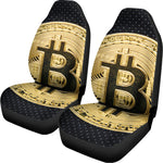 Gold Bitcoin Symbol Print Universal Fit Car Seat Covers