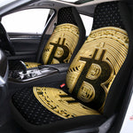 Gold Bitcoin Symbol Print Universal Fit Car Seat Covers