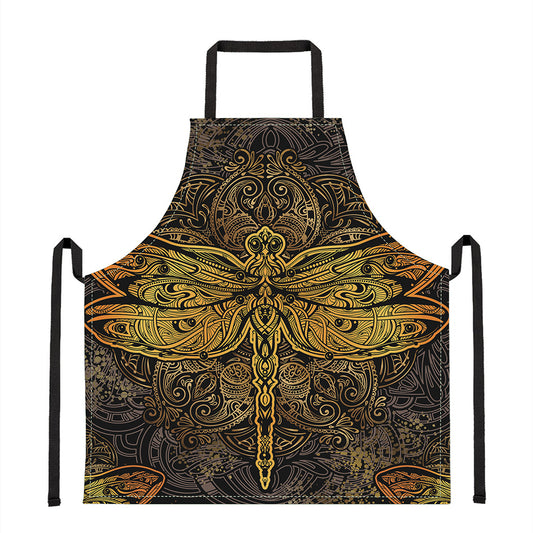 Gold Boho Dragonfly Print Apron