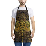 Gold Boho Dragonfly Print Apron