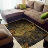 Gold Boho Dragonfly Print Area Rug