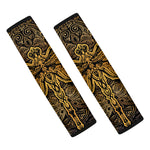 Gold Boho Dragonfly Print Car Seat Belt Covers