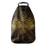 Gold Boho Dragonfly Print Car Seat Organizers