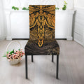Gold Boho Dragonfly Print Dining Chair Slipcover