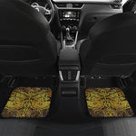 Gold Boho Dragonfly Print Front and Back Car Floor Mats
