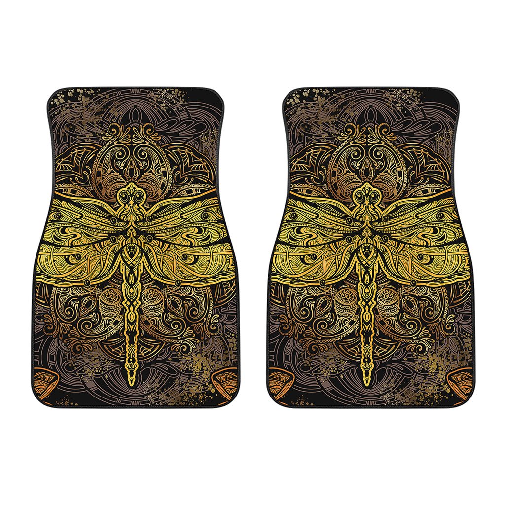 Gold Boho Dragonfly Print Front Car Floor Mats