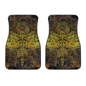 Gold Boho Dragonfly Print Front Car Floor Mats