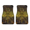 Gold Boho Dragonfly Print Front Car Floor Mats