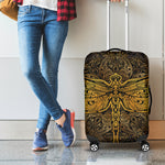 Gold Boho Dragonfly Print Luggage Cover