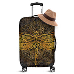Gold Boho Dragonfly Print Luggage Cover