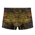 Gold Boho Dragonfly Print Men's Boxer Briefs
