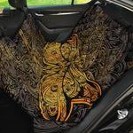 Gold Boho Dragonfly Print Pet Car Back Seat Cover