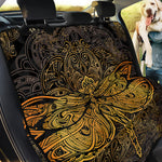 Gold Boho Dragonfly Print Pet Car Back Seat Cover