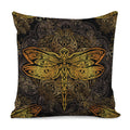 Gold Boho Dragonfly Print Pillow Cover