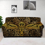 Gold Boho Dragonfly Print Sofa Cover
