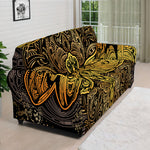 Gold Boho Dragonfly Print Sofa Cover