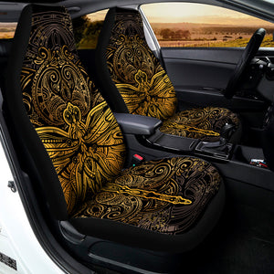 Gold Boho Dragonfly Print Universal Fit Car Seat Covers